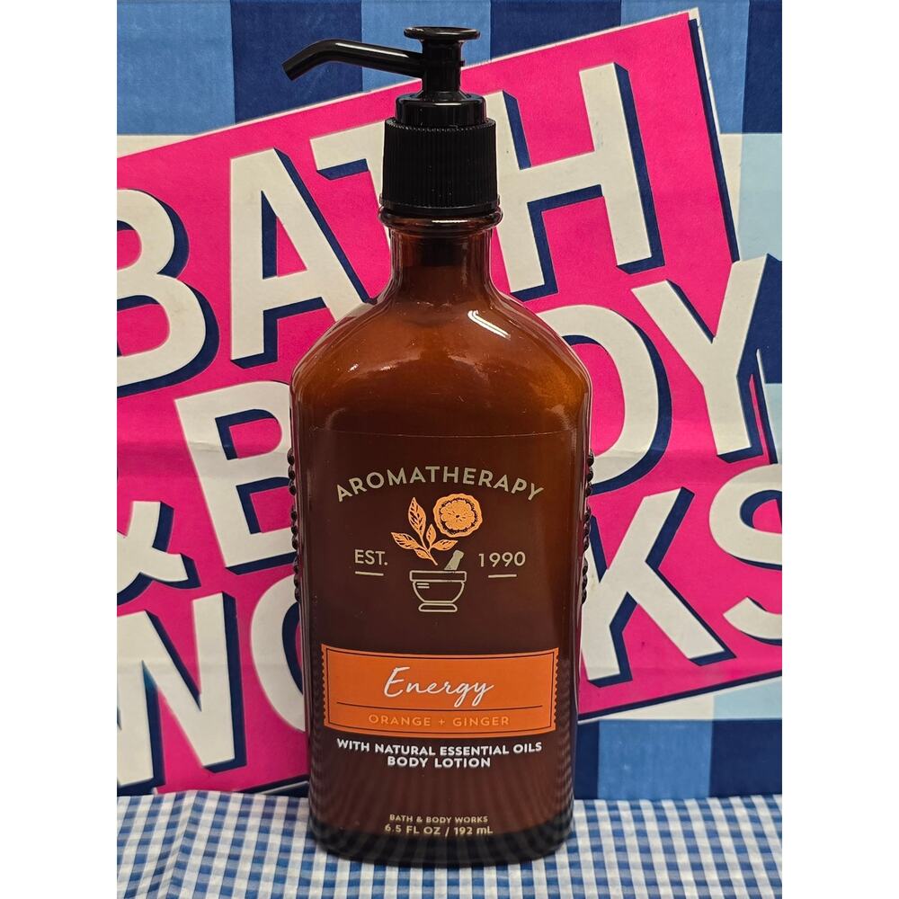 BBW Aromatherapy Energy Orange + Ginger Natural Essential Oils Body Lotion